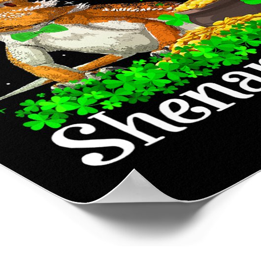 Leprechaun Kleeblatt Leaf Bearded Dragon St. Patri Poster (Ecke)