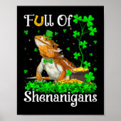 Leprechaun Kleeblatt Leaf Bearded Dragon St. Patri Poster (Vorne)