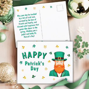 Leprechaun-Kleeblatt-Shamrock-Patrick's Day Feiertagspostkarte