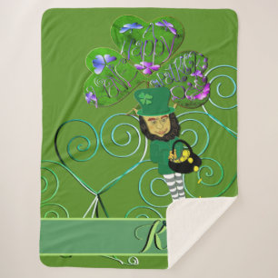Leprechaun Kleeblatt Sherpadecke