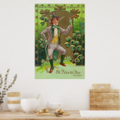 Leprechaun Kleeblatt Shillelagh Clay Pipe Poster (Küche)