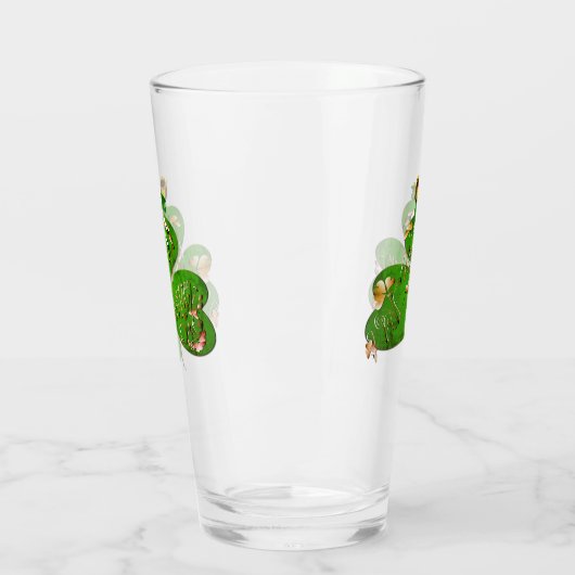 Leprechaun Kleeblatt St. Patrick's Day Glass Glas (Links)