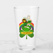 Leprechaun Kleeblatt St. Patrick's Day Glass Glas (Rückseite)