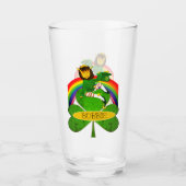 Leprechaun Kleeblatt St. Patrick's Day Glass Glas (Vorderseite)