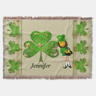 Leprechaun Kleeblatts werfen Blanket Decke