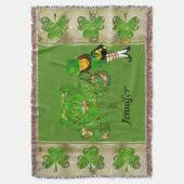 Leprechaun Kleeblatts werfen Blanket Decke (Vorderseite Vertikal)