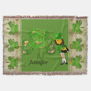 Leprechaun Kleeblatts werfen Blanket Decke