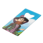 Leprechaun Kreditkartenflaschenöffner (Vorderseite Schrägansicht)