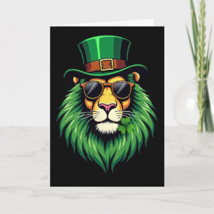 Leprechaun Löwe St. Patrick's Day Irisches Kleebla Karte