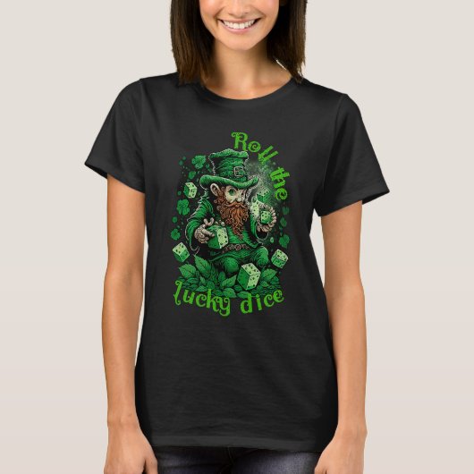 Leprechaun lucky dice casino St Patricks day T-Shirt (Vorderseite)