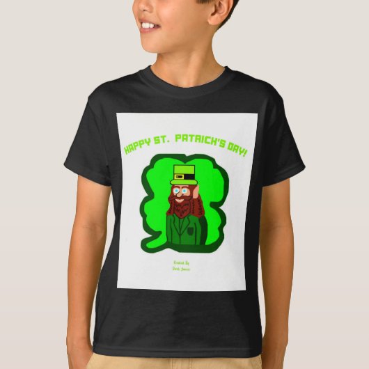 Leprechaun Magic Boys Black Basic T Shirt (Vorderseite)