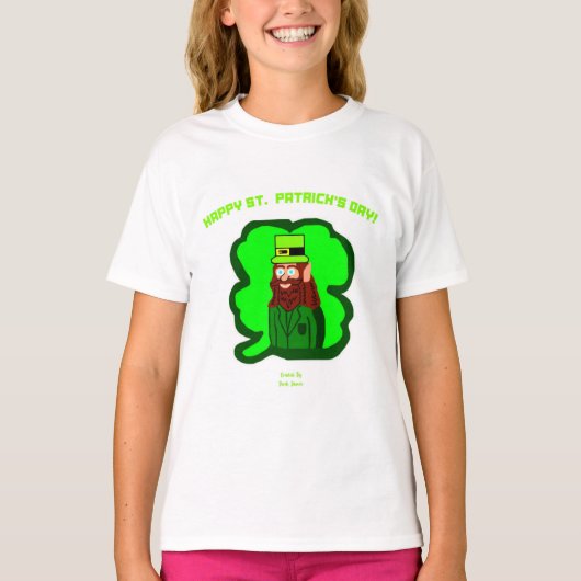 Leprechaun Magic Girls White Basic T Shirt (Vorderseite)