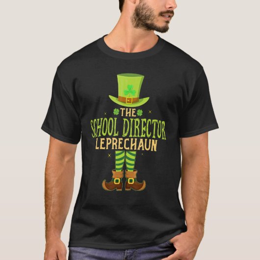 Leprechaun Matching St Patrick, Direktor der Schul T-Shirt (Vorderseite)