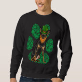 Leprechaun Miniature Pinscher St Patricks Day Sham Sweatshirt (Vorderseite)