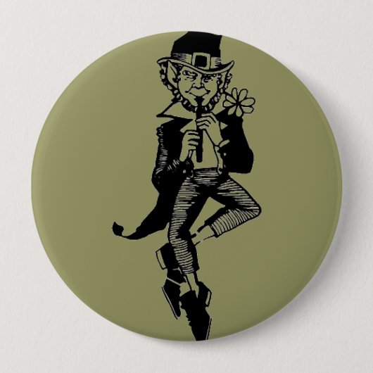 Leprechaun mit Flute Button (Vorderseite)