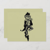 Leprechaun mit Flute Postkarte (Vorne/Hinten)