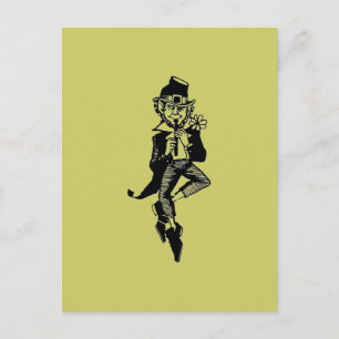 Leprechaun mit Flute Postkarte