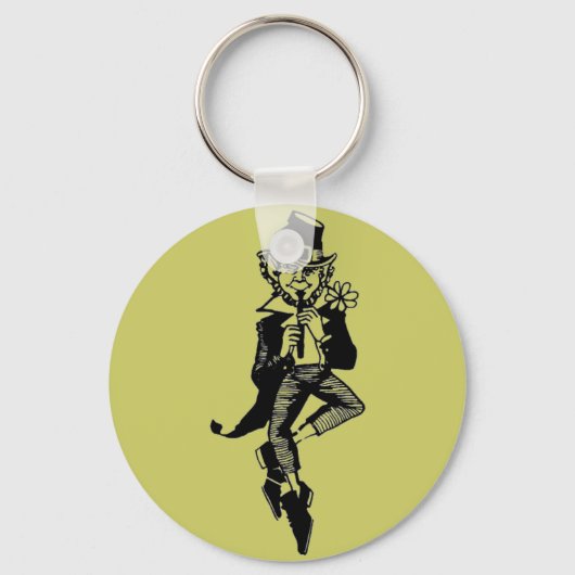 Leprechaun mit Flute Schlüsselanhänger (Vorderseite)