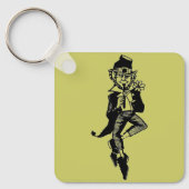 Leprechaun mit Flute Schlüsselanhänger (Vorderseite)