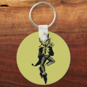 Leprechaun mit Flute Schlüsselanhänger (Vorderseite)