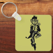 Leprechaun mit Flute Schlüsselanhänger (Vorderseite)