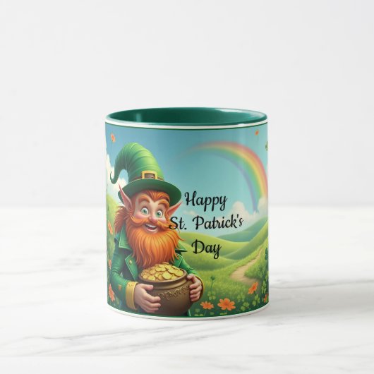 Leprechaun mit Gold-Tasse Tasse (Zentrum)