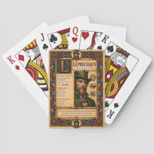 Leprechaun, mittelalterliche Bestiarien-Kunst Spielkarten