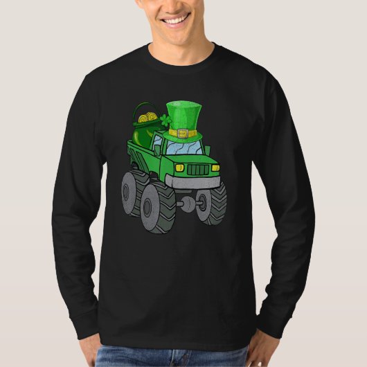 Leprechaun Monster Truck Kleeblatt St Patrick Day T-Shirt (Vorderseite)