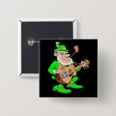 Leprechaun Musician Button (Vorne & Hinten)