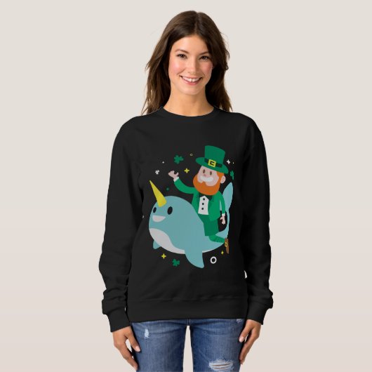Leprechaun Narwhale Cute St Patricks Day 2020 Boy Sweatshirt (Vorne ganz)