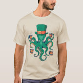Leprechaun Octopus Cool St. Patrick's Day T-Shirt (Vorderseite)