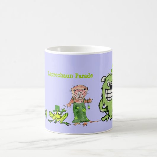 Leprechaun Parade Cartoon Funny Mug Kaffeetasse (Mittel)