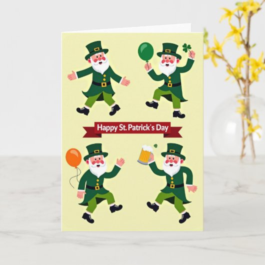 Leprechaun Pattern St Patricks Day Card Karte (Gelbe Blume)