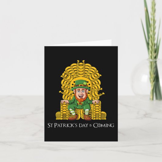 Leprechaun Pferdeschuh Throne St Patricks Day Boys Karte (Vorderseite)