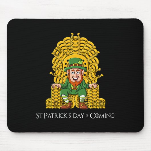 Leprechaun Pferdeschuh Throne St Patricks Day Boys Mousepad (Vorne)