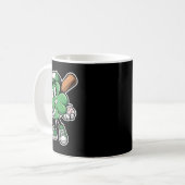 Leprechaun Playing Baseball St Patricks Day Saint Kaffeetasse (Vorderseite Links)