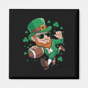 Leprechaun Playing Football St Patricks Day Sport Magnet