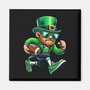 Leprechaun Playing Football St Patricks Day Sport Magnet