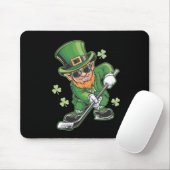 Leprechaun Playing Hockey St Patrick's Day Mousepad (Mit Mouse)