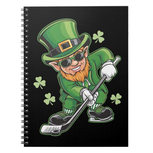 Leprechaun Playing Hockey St Patrick's Day Notizblock (Vorderseite)