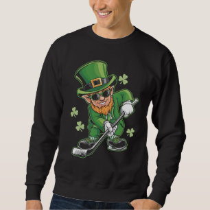 Leprechaun Playing Hockey St Patrick's Day Sweatshirt