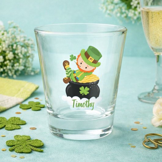 Leprechaun Pot of Gold Happy St. Patrick's Day Schnapsglas