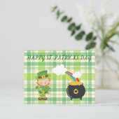 Leprechaun & Pot of Gold. Postkarte (Stehend Vorderseite)