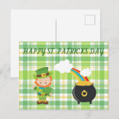 Leprechaun & Pot of Gold. Postkarte (Vorne/Hinten)