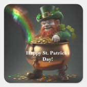Leprechaun Pot Of Gold  Quadratischer Aufkleber (Vorderseite)