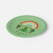 Leprechaun Pot of Gold Rainbow St Patrick's Day Pappteller (Schrägansicht)