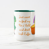 Leprechaun Pot o'Gold Rainbow Irish Coffee Zweifarbige Tasse (Mittel)