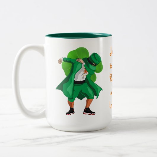 Leprechaun Pot o'Gold Rainbow Irish Coffee Zweifarbige Tasse (Links)