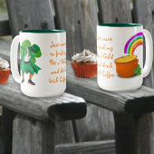 Leprechaun Pot o'Gold Rainbow Irish Coffee Zweifarbige Tasse