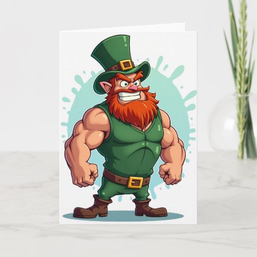 Leprechaun Power St. Patricks Karte (Vorderseite)